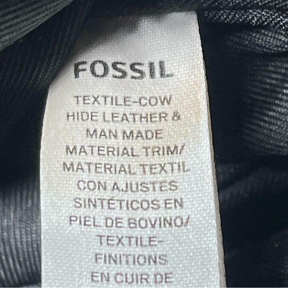 FOSSIL Kinley Shopper Black White Striped Shoulder Bag Tote Purse - Picture 16 of 16